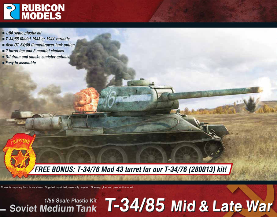 280021 - T-34/85 – Mid & Late War – Rubicon Models Asia Pacific