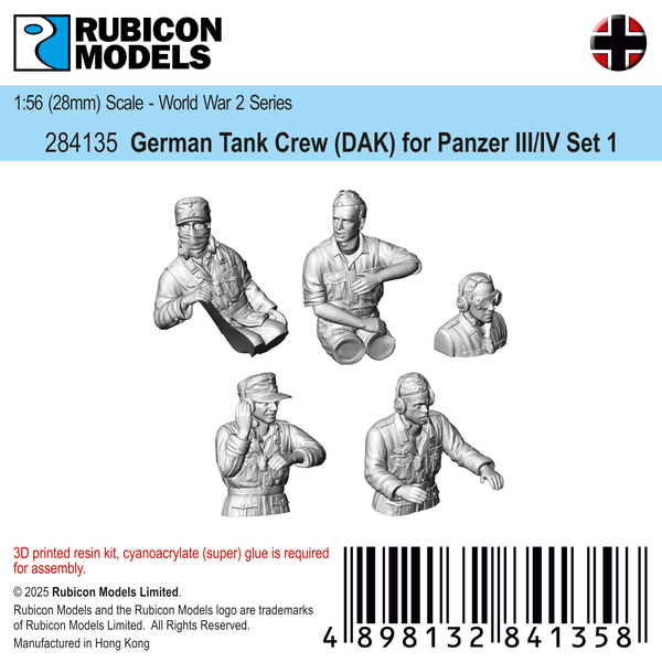 284135 -German PzIII/IV Tank Crew (DAK) Set 1