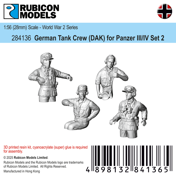 284136 -German PzIII/IV Tank Crew (DAK) Set 2