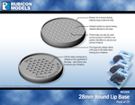 810006 -28mm Round Lip Base (pack of 25 bases)