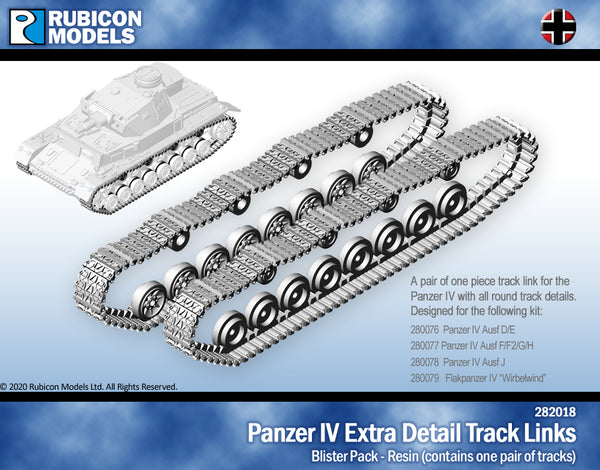 282018 - Panzer IV Extra Detail Track Links - Resin