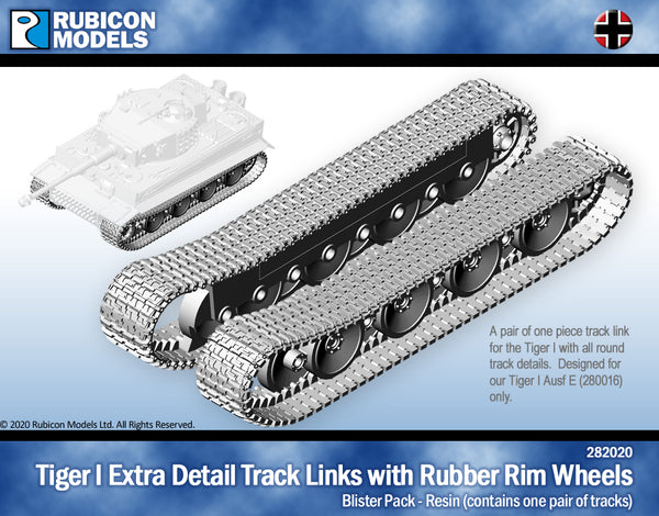282020 - Tiger I Extra Detail Track Link with Rubber Rim Wheels - Resin
