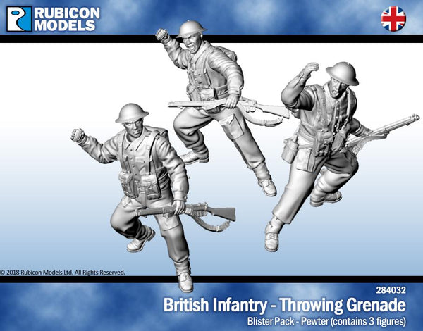 284032 - British Infantry Throwing Grenades - Pewter