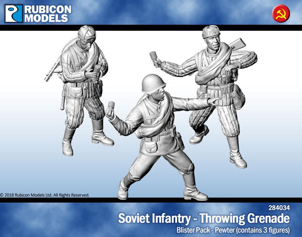 284034 - Soviet Infantry Throwing Grenade - Pewter
