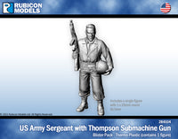 284104 - US Army Officer with Thompson Submachine Gun