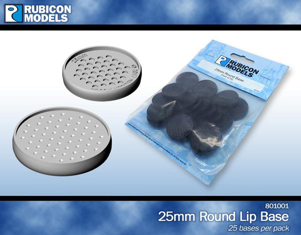 801001 - 25mm Round Bases- 1 Pack of 25 Bases