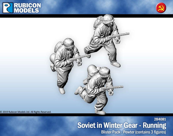 284081 - Soviet Infantry in winter Gear Running - Pewter